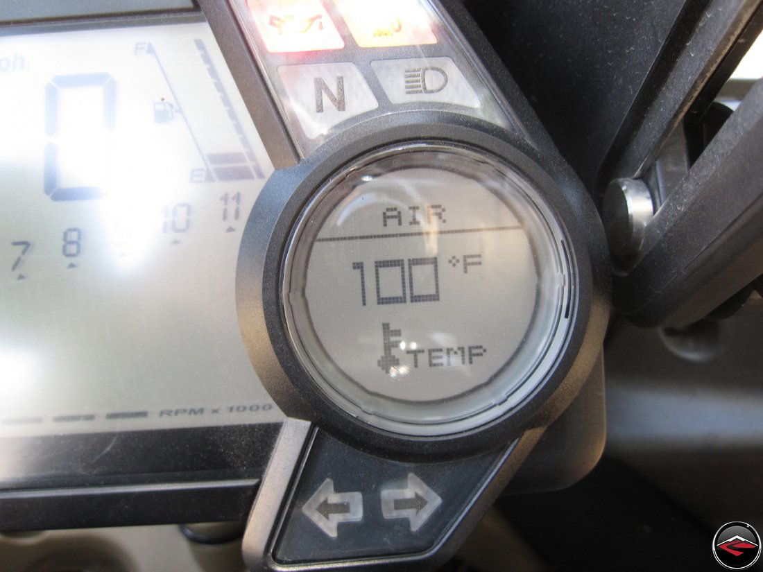 Ducati Multistrada Speedometer gauge reading 100-degrees