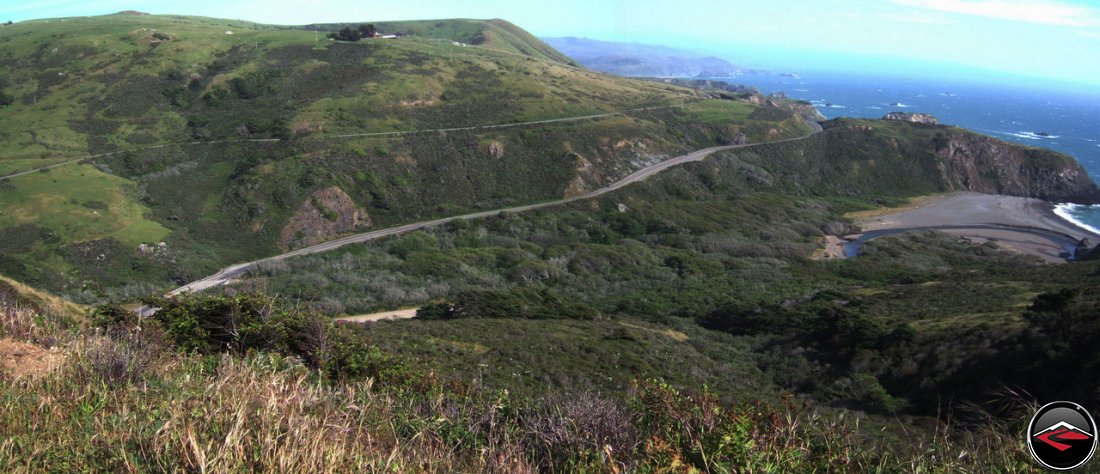 Overlooking Russian Gulch along California Highway 1, just south of Jenner California