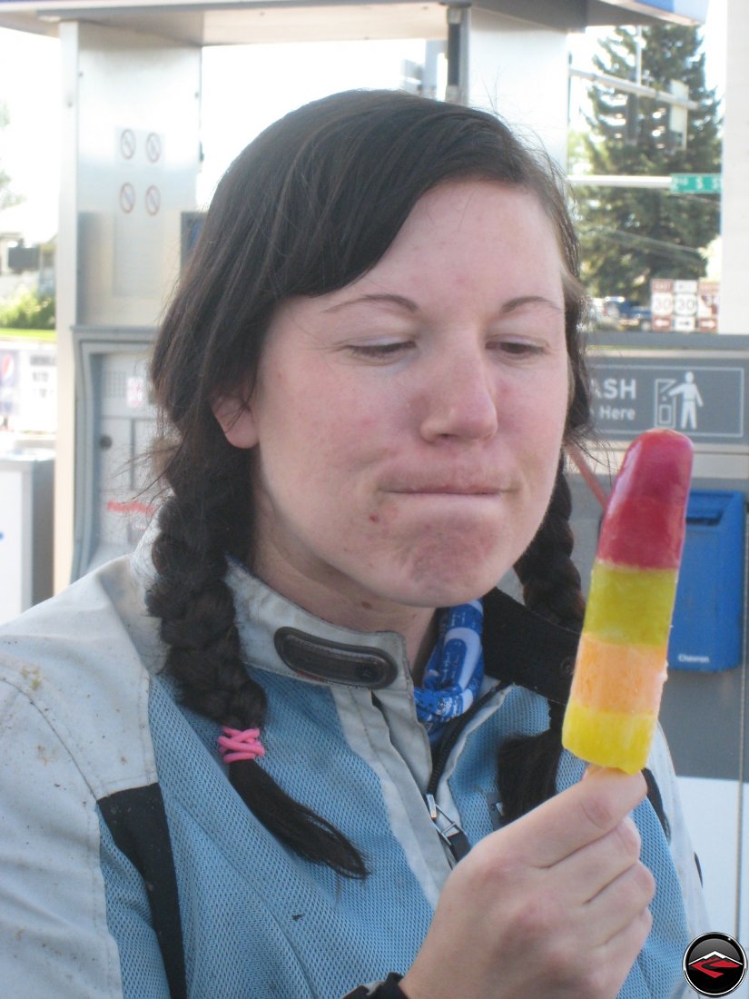 Lindsey ponders Popsicle 