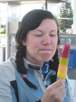 Lindsey ponders Popsicle 